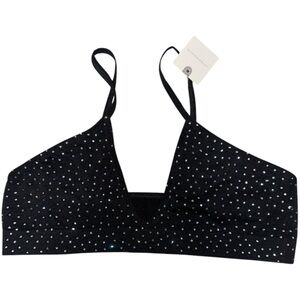 Anthropologie Black Triangle Bralette with Adjustable Straps Size XXS/XS NWT